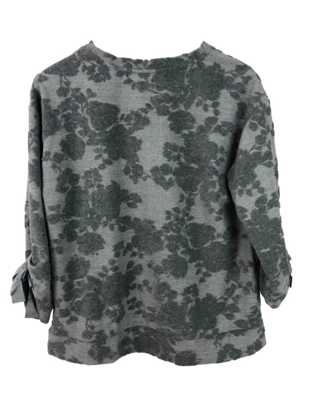 Simply Vera Vera Wang Women's Size PM Gray Textured Crewneck Sweatshirt - Picture 2 of 10